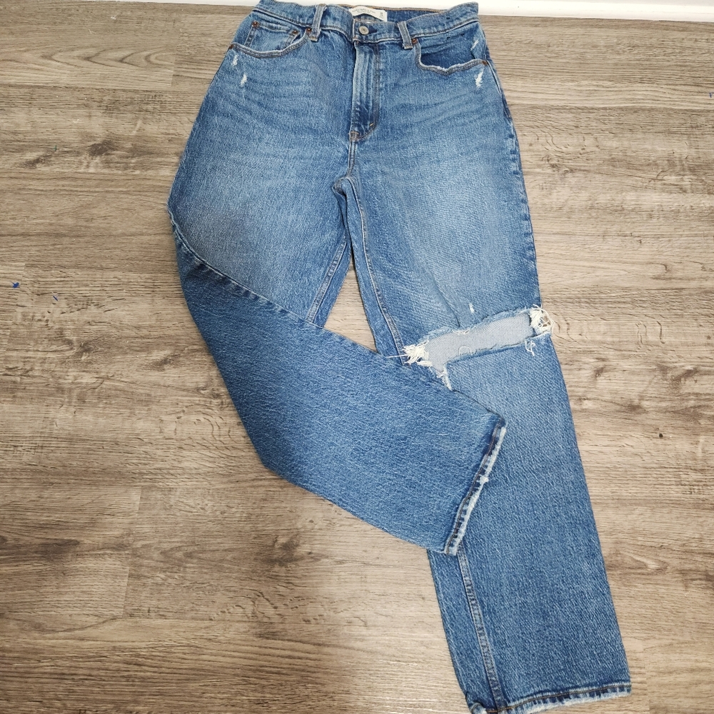 Abercrombie &Fitch 90s Straight Ultra High Rise Curve Love SZ 30/10